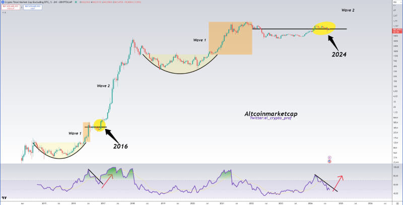 Altcoin Market Eyes Bullish Wave as Elliott Patterns Signal a Major 2024 Breakout