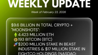 Bitmine Immersion Technologies (BMNR) Announces ETH Holdings Reach 4.423 Million Tokens, and Total Crypto and Total Cash Holdings of $9.6 Billion